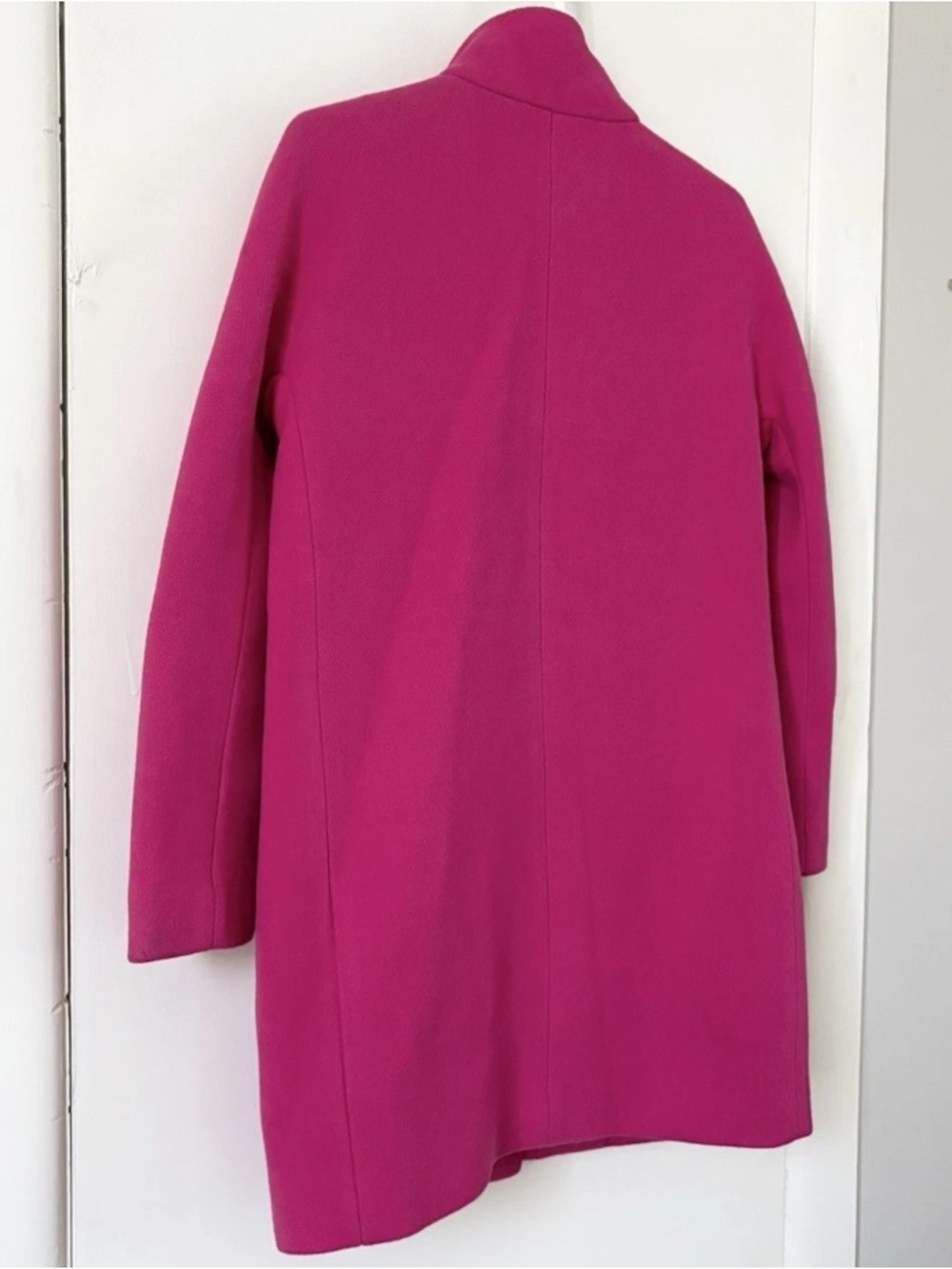 J Crew Cocoon Pink Italian Stadium Cloth Nello Gori Wool Long Coat Jacket Sz 4 - Picture 11 of 16